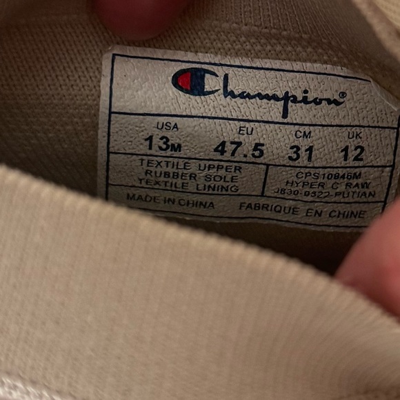 Champion Hyper C Raw Pebblestone  Sneakers Men’s Size 13 Extremely Rare - Picture 7 of 7